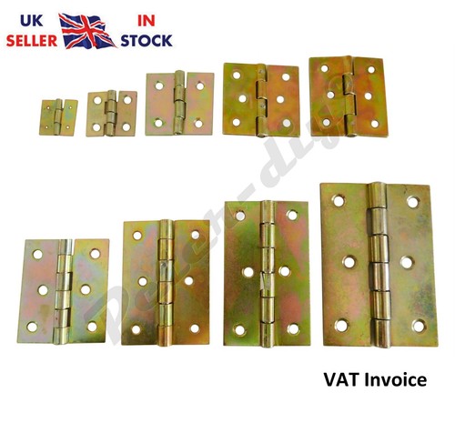Yellow galvanised butt hinges - yellow,