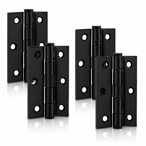 Black internal door hinge pair - internal,
